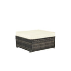 Ensemble de canapé d'angle d'extérieur 8 pièces avec coussins lavables et table basse en verre