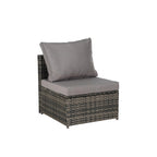 Ensemble de lit de repos d'extérieur 5 pièces en osier avec auvent rétractable et table encastrable