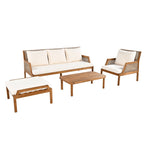Christopher Knight Home - Set da conversazione Malachi da esterno a 4 pezzi in legno di acacia