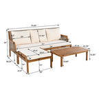 Christopher Knight Home - Set da conversazione Malachi da esterno a 4 pezzi in legno di acacia