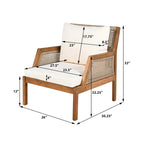 Christopher Knight Home - Set da conversazione Malachi da esterno a 4 pezzi in legno di acacia