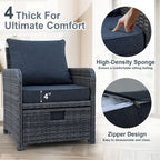 Set da 5 Pezzi da Esterno con Poltrone e Pouf in Wicker e Tavolino