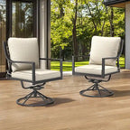 Gymojoy - Lot de 2 chaises de salle à manger pivotantes pour patio, chaises d'extérieur pivotantes à 360° et inclinables à 15° avec tissu Textilene résistant aux intempéries