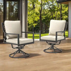 Gymojoy Patio Swivel Dining Chairs Set of 2, Outdoor 360 Swivel & 15 Rocking Chairs with All-Weather Textilene Fabric