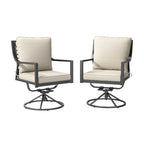 Gymojoy - Lot de 2 chaises de salle à manger pivotantes pour patio, chaises d'extérieur pivotantes à 360° et inclinables à 15° avec tissu Textilene résistant aux intempéries