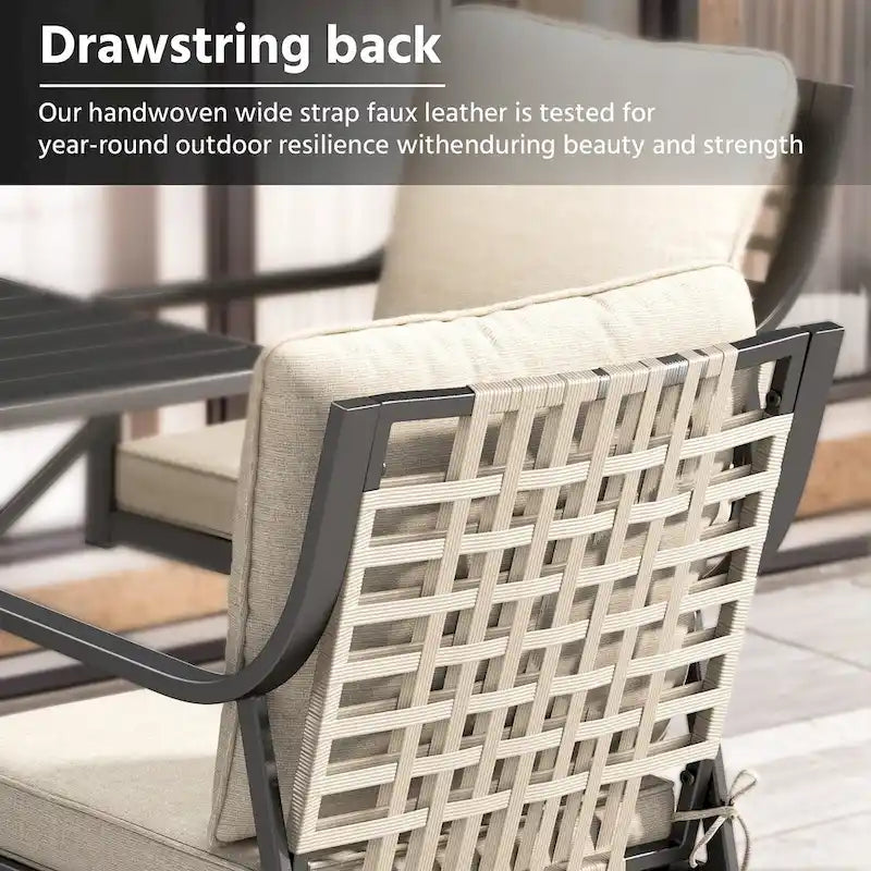 Gymojoy - Lot de 2 chaises de salle à manger pivotantes pour patio, chaises d'extérieur pivotantes à 360° et inclinables à 15° avec tissu Textilene résistant aux intempéries