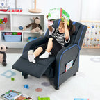 Poltrona Reclinabile Ergonomica Gymax per Bambini in Pelle con Poggiapiedi