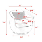 Poltrona Girevole Imbottita a Botte con Contenitore, Sedia Moderna da Salotto per Camera da Letto/Ufficio/Zone Lettura