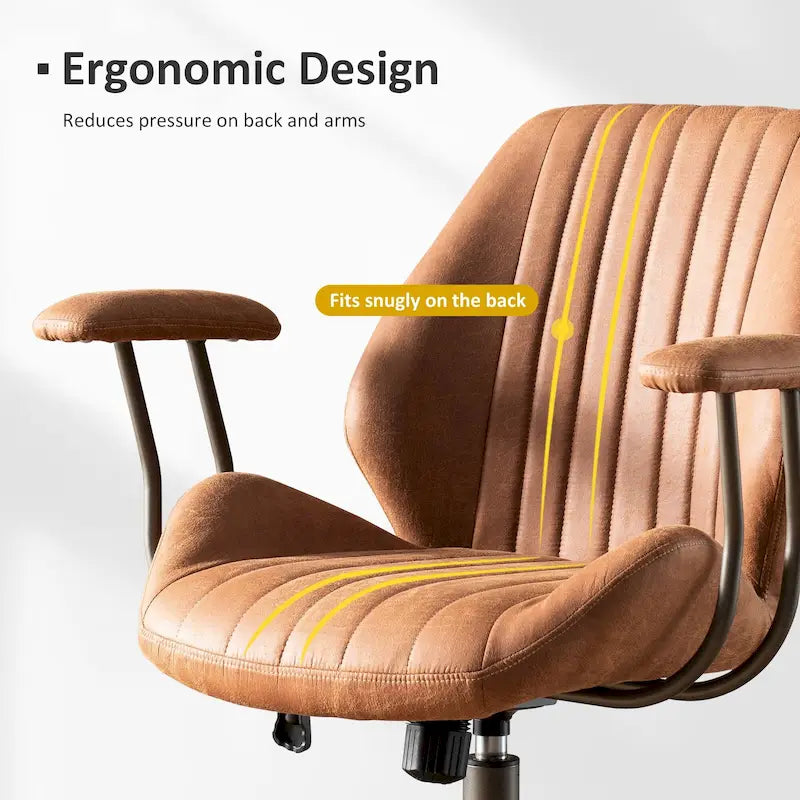 Sedia da ufficio ergonomica in pelle scamosciata Sedia da scrivania Supporto lombare