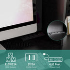 Scrivania a L con presa di corrente, scrivania per computer con cassetti, libreria e mobiletto, scrivania angolare moderna, scrivania per ufficio domestico