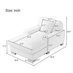 Divano letto chaise longue oversize moderno metà secolo con cuscino