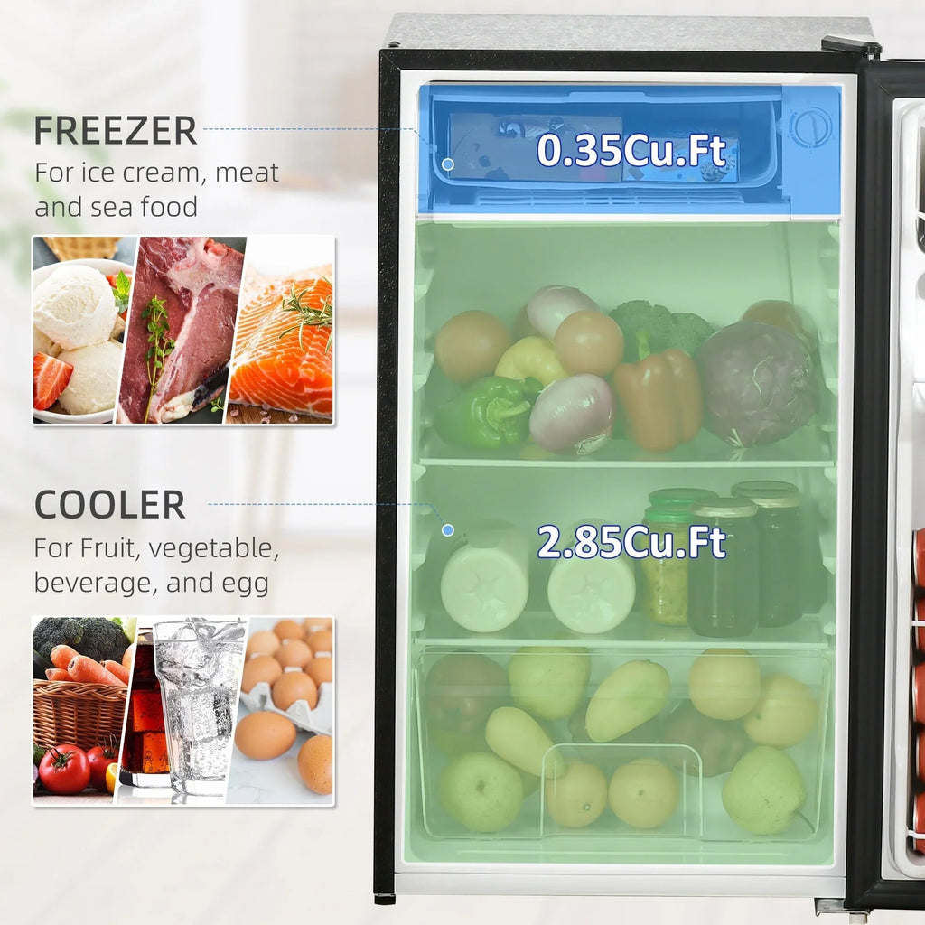 Mini Frigo da 90 litri con congelatore, Frigorifero Compatto Monoporta con Termostato Regolabile per Camera da Letto
