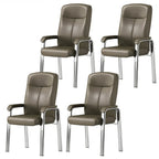 Sedia da ufficio HomeyFad moderna in pelle e metallo a 4 gambe con braccioli