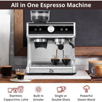 Machine à café expresso, avec moulin, réservoir d'eau de 2,8 L