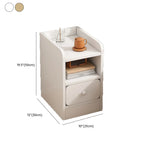 Comodino Semplice Bianco in Legno Naturale a 2 Cassetti