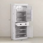 Mobile credenza da cucina da 71" con luci a LED, 6 ante con ripiani, un cassetto e 4 ripiani regolabili