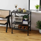Scaffale da Cucina a 3 Livelli Costway, Carrello per Forno a Microonde con Gancio