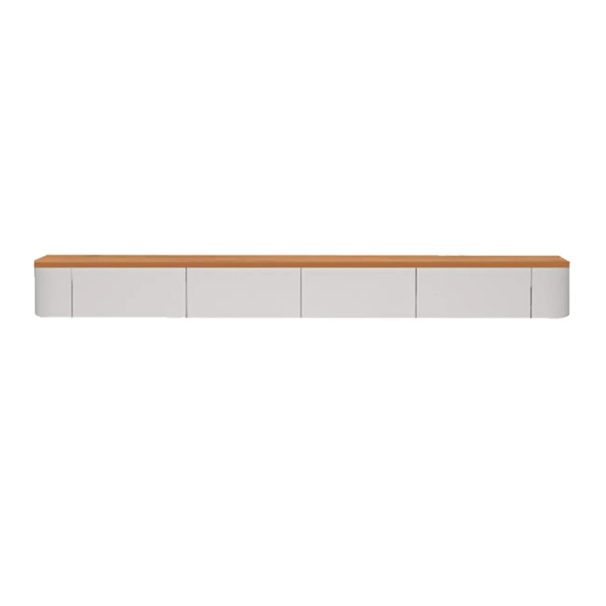 Mobile TV galleggiante contemporaneo in legno bianco con cassetti