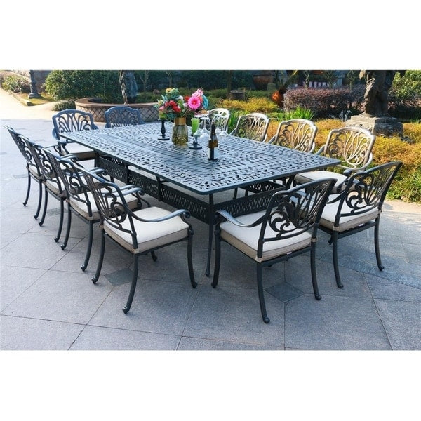 Set da pranzo Manasquan da 13 pezzi in alluminio canna di fucile di Havenside Home