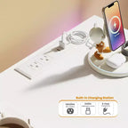 Comò a 9 cassetti per camera da letto, cassettiera con stazione di ricarica e luci LED, armadio doppio in legno, comò moderno porta TV