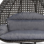 LeisureMod Sedia a Uovo Sospesa per 2 Persone con Supporto - Dondolo Pensile per Esterni/Interni in Rattan Intrecciato con Cuscini
