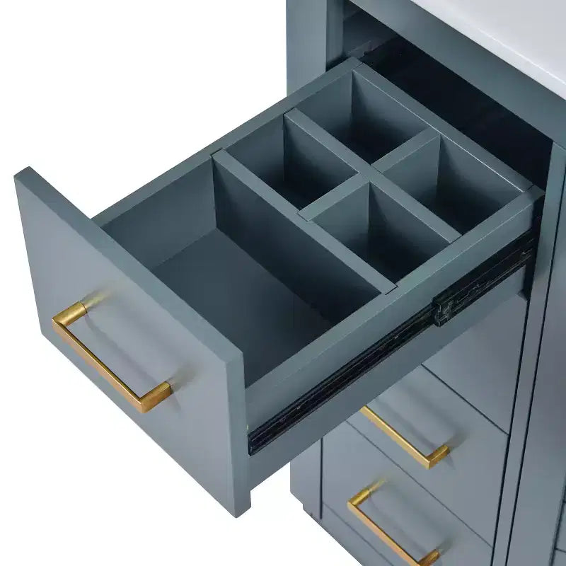 Mobile bagno singolo da 76 cm con lavabo, armadietto e 3 cassetti – Nero / Blu / Verde / Indaco / Bianco