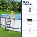Piscina Fuori Terra Rotonda Bestway Steel Pro MAX con Pompa e Copertura