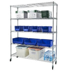 Scaffalatura in acciaio a 5 ripiani con ruote - (59.06 x 17.72 x 70.87)