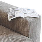 Divano componibile modulare grande, rivestimento in velluto a coste, a U, a 4 posti, con 2 pouf e 5 cuscini