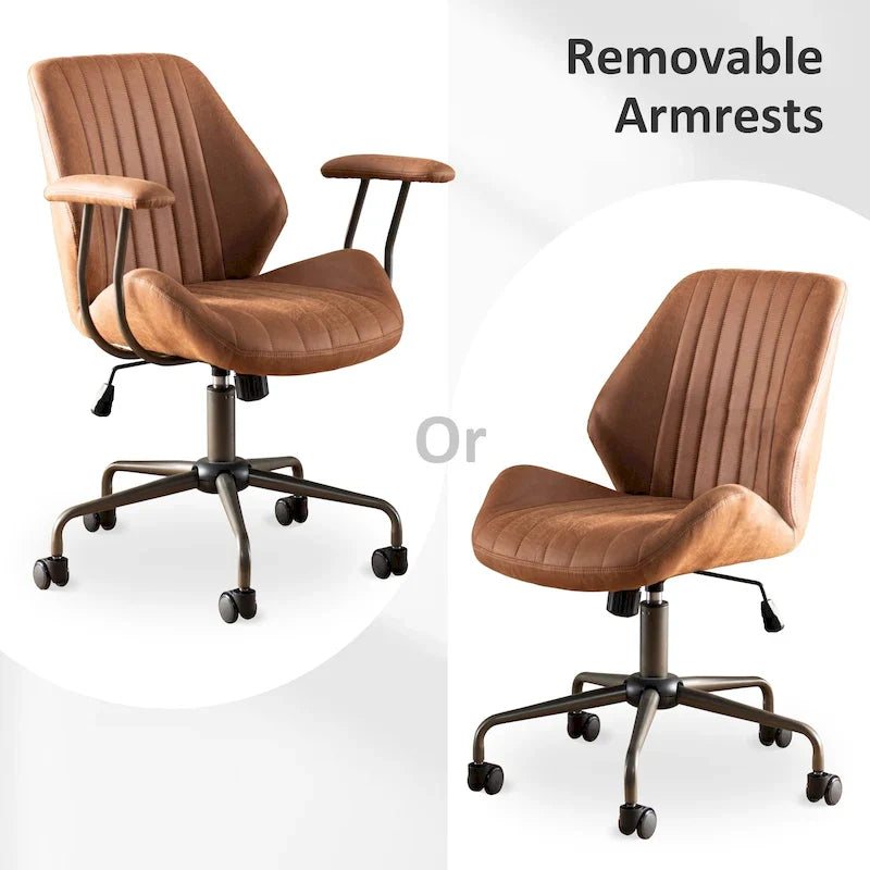 Sedia da ufficio ergonomica in pelle scamosciata Sedia da scrivania Supporto lombare