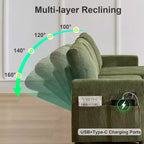 Divano Letto Estraibile 2 in 1 Dyonery con Chaise Longue Contenitore e USB, Divano Angolare in Velluto a Coste per Soggiorno