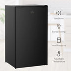 Mini-réfrigérateur de 3,2 pi³ avec congélateur, réfrigérateur compact à porte unique avec thermostat réglable pour chambre à coucher