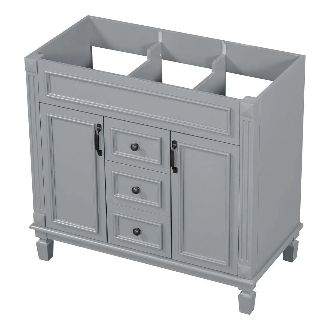 Mobile Bagno Moderno da 90cm con Lavabo Integrato e Specchiera, 2 Ante e 2 Cassetti