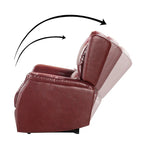 Poltrona reclinabile elettrica in vera pelle con porta USB – Set da 2, schienale alto con borchie
