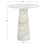 Tavolino d'appoggio rotondo alto in marmo Ghicu di SAFAVIEH Couture - 55,8 cm L x 53,3 cm P x 61 cm A - 53,3x53,3x61 cm