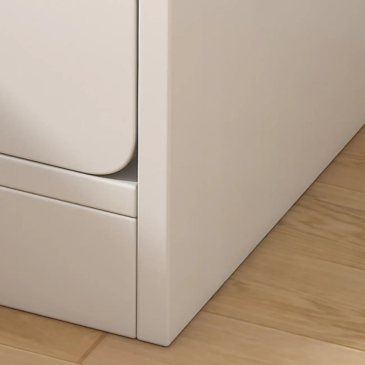 Comodino Semplice Bianco in Legno Naturale a 2 Cassetti