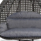 LeisureMod Sedia a Uovo Sospesa per 2 Persone con Supporto - Dondolo Pensile per Esterni/Interni in Rattan Intrecciato con Cuscini