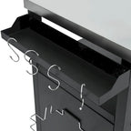 Isola da cucina per esterni con piano in acciaio inossidabile, carrello per barbecue in metallo con armadio di stoccaggio - N/A