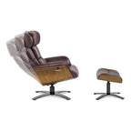 Jovan 31.5 Poltrona reclinabile in vera pelle con pouf