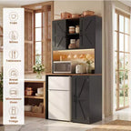 Mobile dispensa da cucina Besiost con spazio per mini frigo, mobile bar con ripiano contenitore