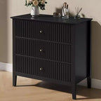 Cassettiera Heynemo a 3 Cassetti, Comodino in Legno Verniciato Alto 76 cm con Contenitore, Ampio Cassettone Moderno con Guide a Sfera