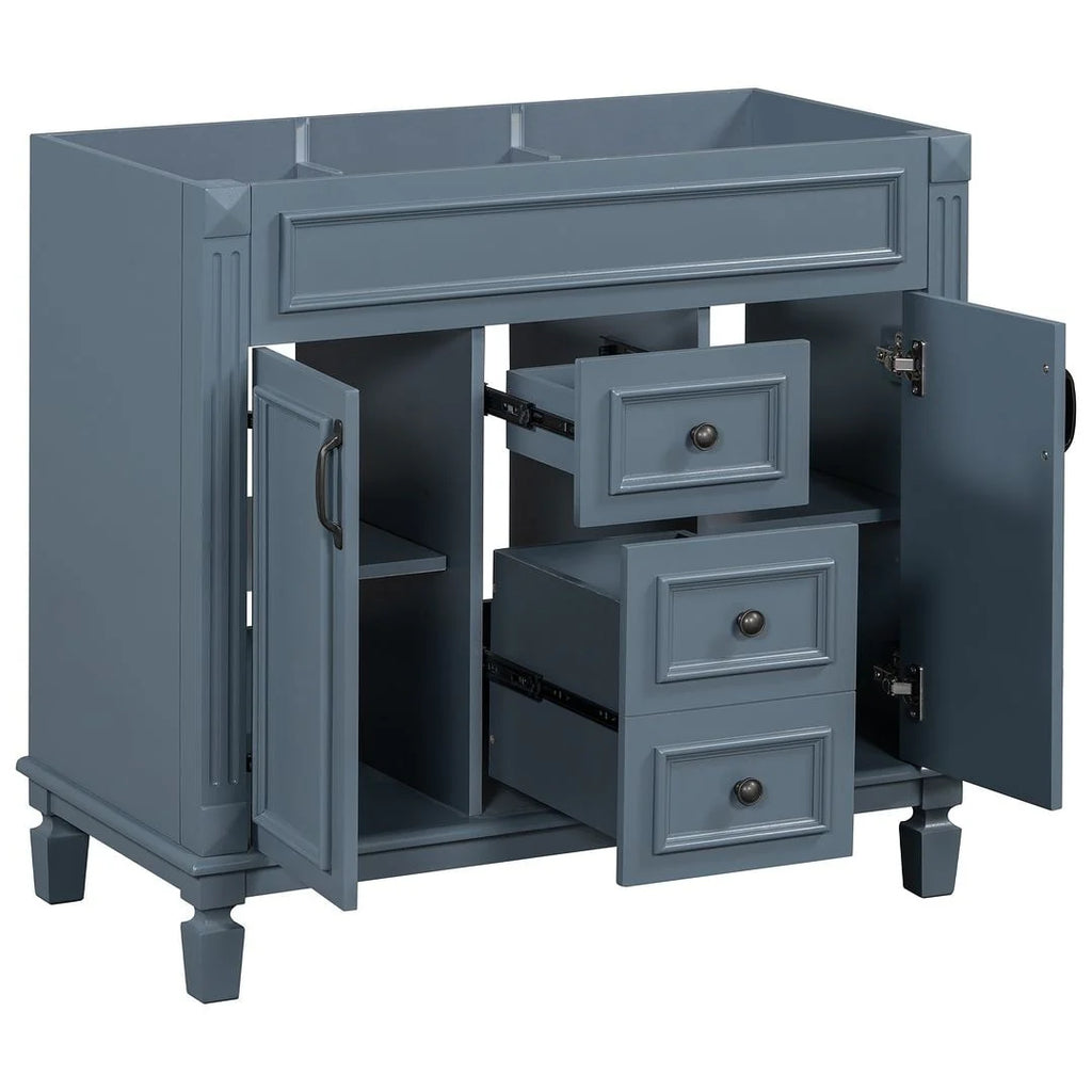Mobile Bagno Moderno da 90cm con Lavabo Integrato e Specchiera, 2 Ante e 2 Cassetti