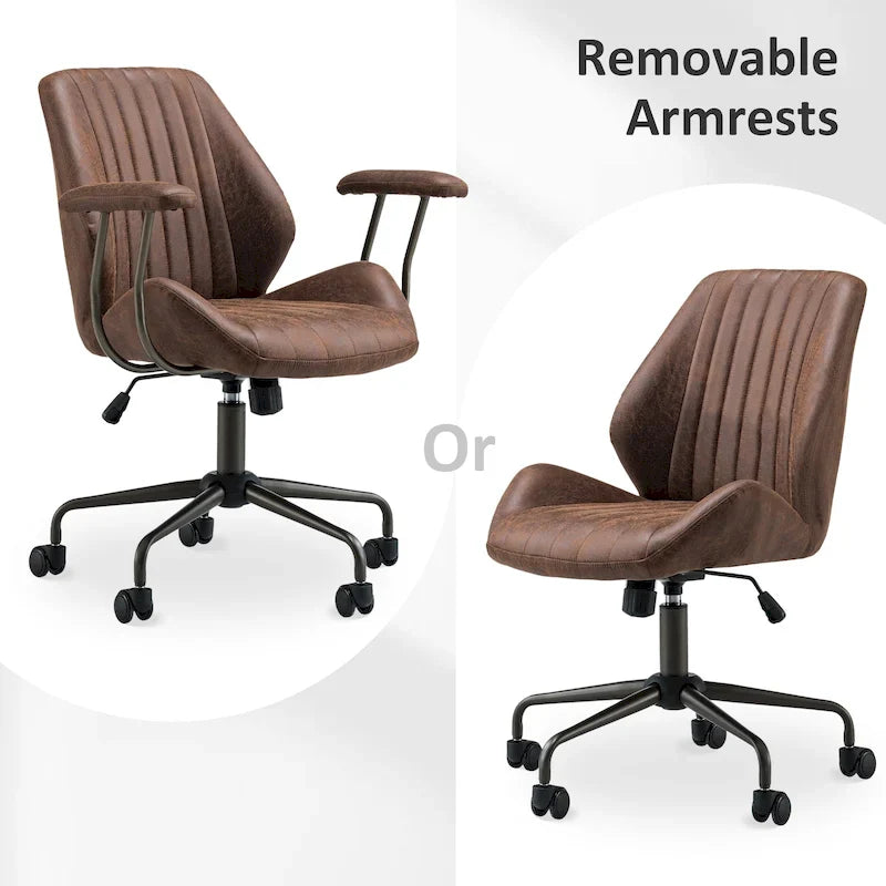 Sedia da ufficio ergonomica in pelle scamosciata Sedia da scrivania Supporto lombare