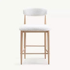 Lot de 4 tabourets de bar sans accoudoirs Boucle, avec pieds en métal imitation grain de bois pour cuisine, salon, restaurant, café - Morden Fort