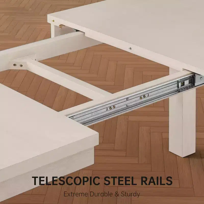 Set da Pranzo Moderno - Tavolo 80" + 6 Sedie Imbottite, Struttura in Legno Massello, Capacità Tavolo 400 libbre, Facile Montaggio