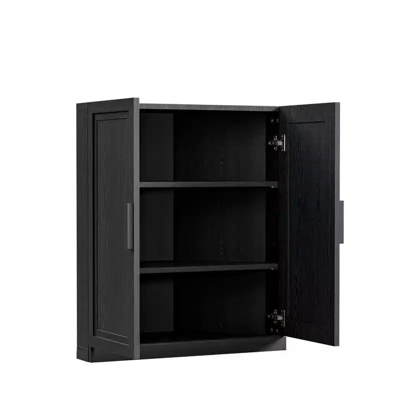 Meuble d'angle Dovelina avec étagères réglables, buffet, meuble à vin, meuble de cuisine et de salle à manger avec portes en bois - 31H x 31L, 36H x 31L