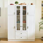 Dispensa da Cucina Autoportante Whisen 71''H, Grande Armadio Contenitore per Sala da Pranzo con 6 Ante, Ripiani Regolabili