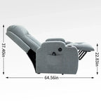 Poltrona reclinabile Power Lift, poltrona massaggiante moderna a motore singolo con riscaldamento lombare, porta di ricarica USB, portabicchieri