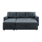 Divano componibile convertibile reversibile con letto estraibile, chaise longue con contenitore nascosto e gambe durevoli