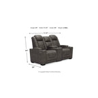 Divanetto reclinabile elettrico Signature Design by Ashley HyllMont grigio con consolle - 71.75 L x 39 P x 44 A